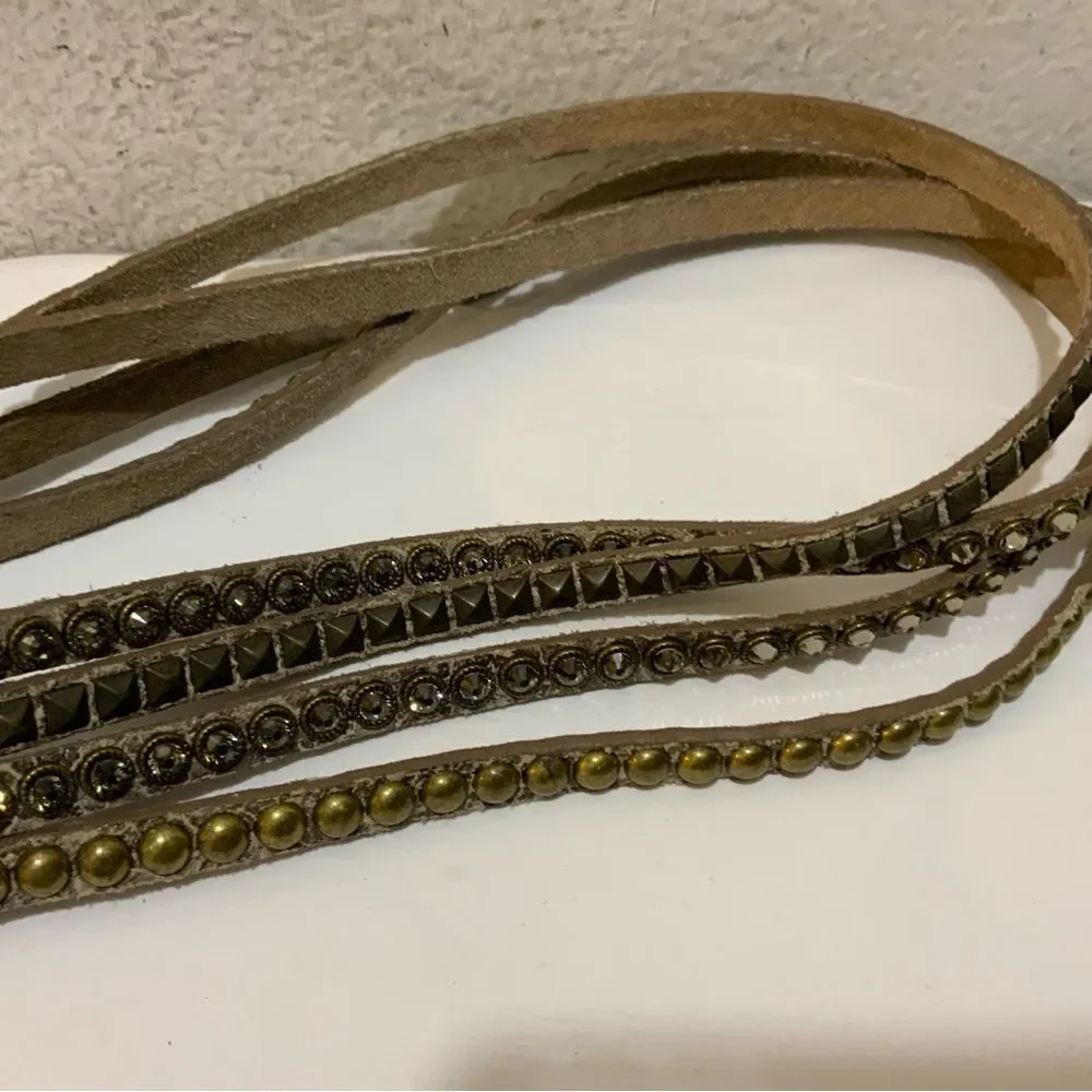 LeatherRock Stone and studded leather belt size M